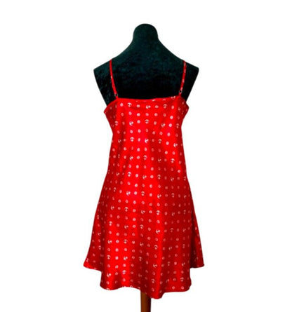 Vintage Red & White Satin Anchor Dress