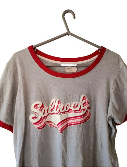 Vintage Salt Rock Grey Cotton Graphic T-Shirt