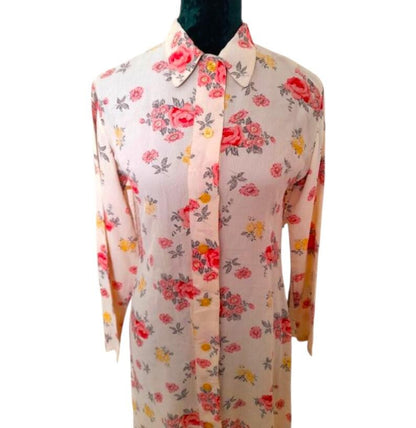 Vintage 1960s Sasperilla Floral Mini Shirt Dress