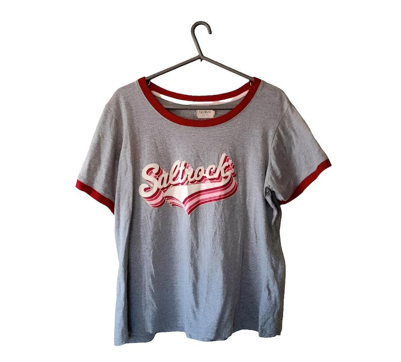 Vintage Salt Rock Grey Cotton Graphic T-Shirt