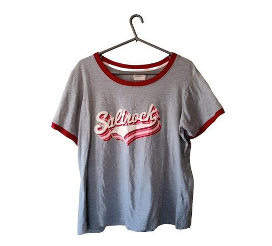 Vintage Salt Rock Grey Cotton Graphic T-Shirt