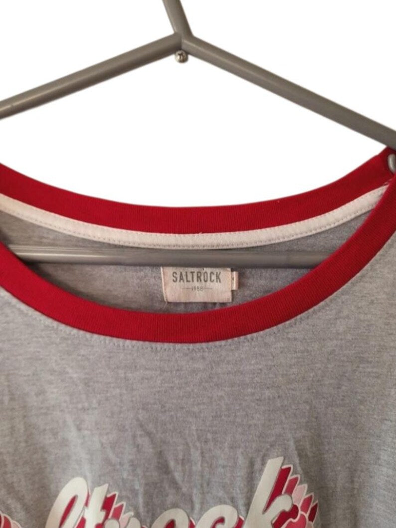 Vintage Salt Rock Grey Cotton Graphic T-Shirt