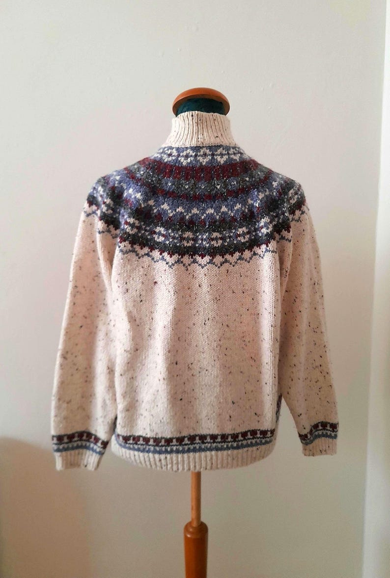 Vintage 90s Croft & Barrow Cream Oatmeal Fairisle Jumper