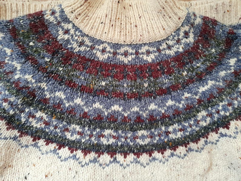 Vintage 90s Croft & Barrow Cream Oatmeal Fairisle Jumper