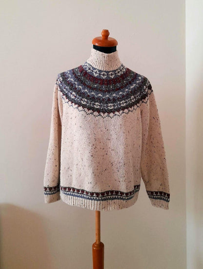 Vintage 90s Croft & Barrow Cream Oatmeal Fairisle Jumper