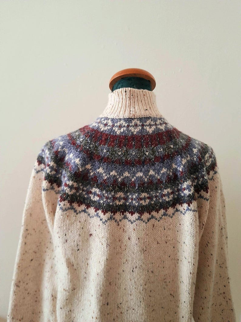 Vintage 90s Croft & Barrow Cream Oatmeal Fairisle Jumper