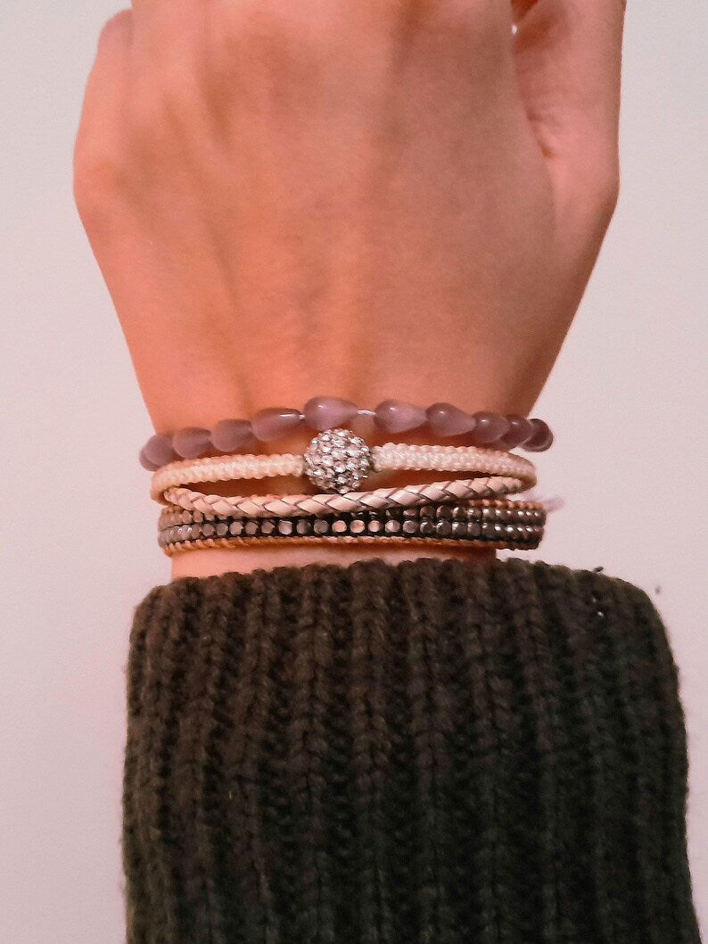Vintage Victoria Emerson Boho Beaded Multi-Stranded Cord Bracelet