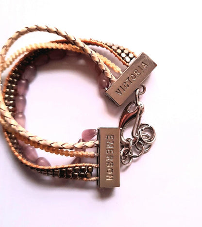 Vintage Victoria Emerson Boho Beaded Multi-Stranded Cord Bracelet