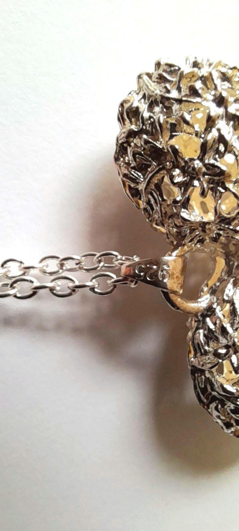 Sterling Silver Filigree Floral Vintage Heart Pendant Necklace