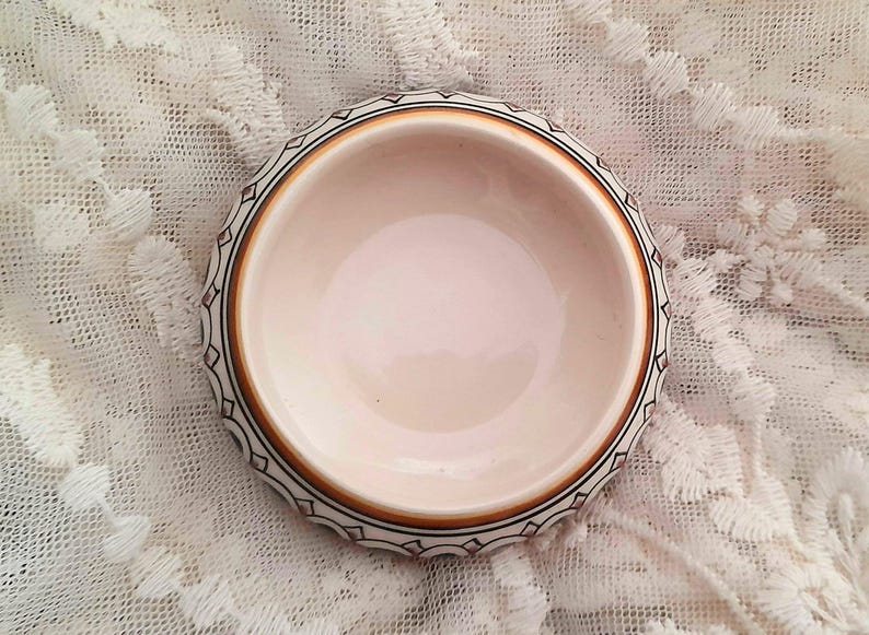 Handpainted Bird & Flowers Portuguese Ceramic Vintage Lidded Pot