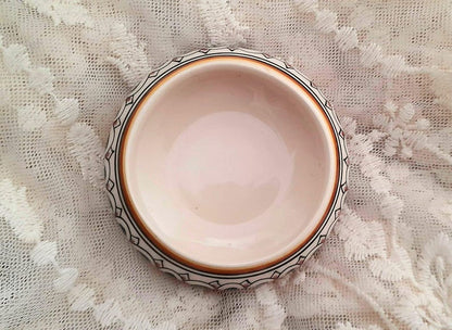 Handpainted Bird & Flowers Portuguese Ceramic Vintage Lidded Pot