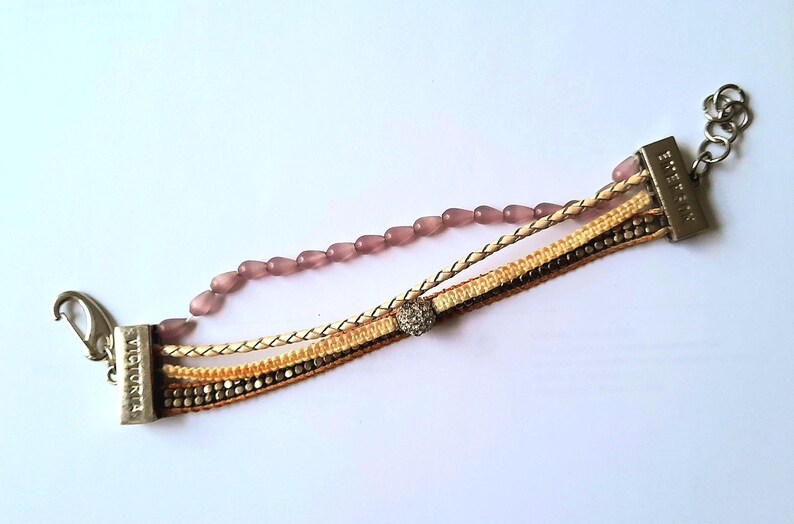 Vintage Victoria Emerson Boho Beaded Multi-Stranded Cord Bracelet