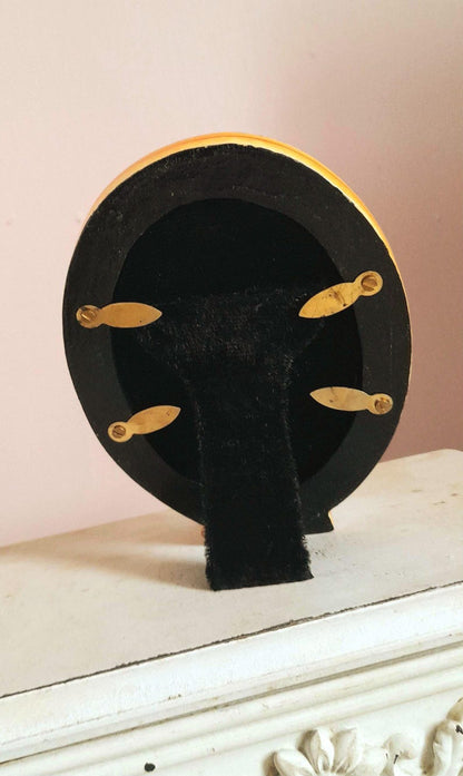 Vintage Indian Kashmir Handpainted Small Wood Velvet Picture Frame