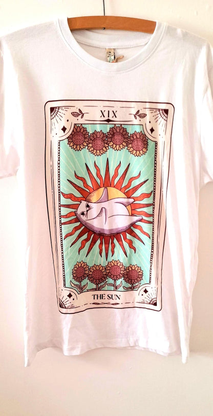Tarot Cat Sunflower Organic Cotton Unisex T-Shirt