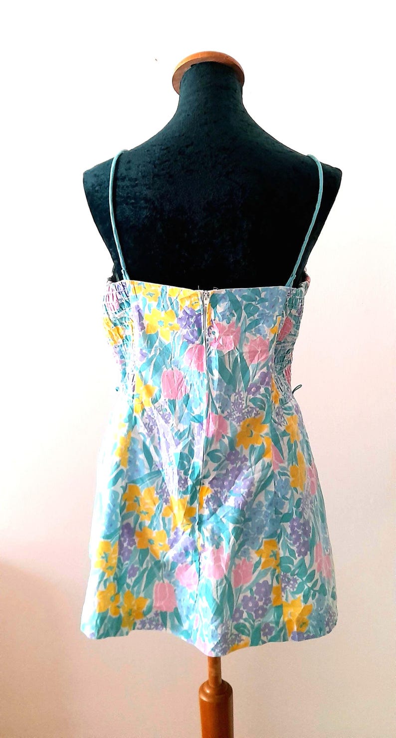 Vintage 70s SEA WAVE Pastel Floral Peplum Top