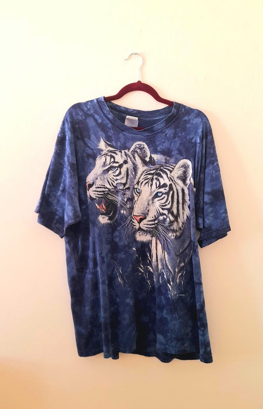 Vintage RAINFOREST CAFE Blue Bleach Dye T-Shirt