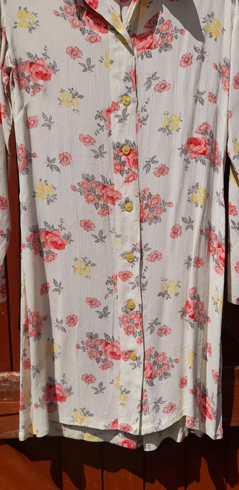 Vintage Retro 1960s SASPERILLA Pink Floral Mini Shirt Dress