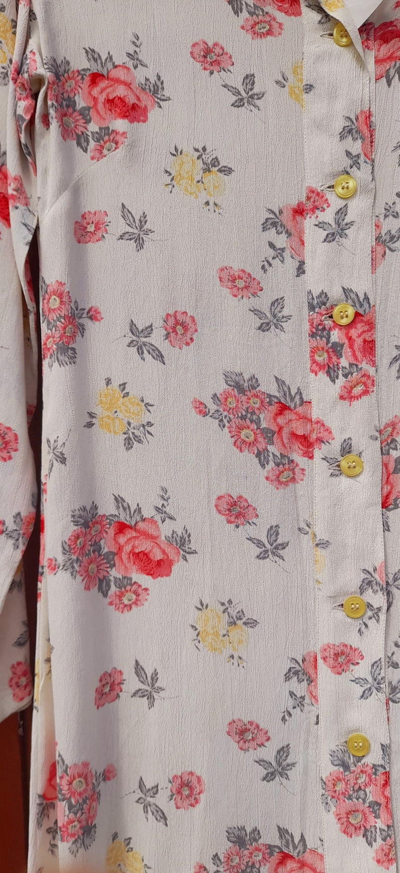 Vintage Retro 1960s SASPERILLA Pink Floral Mini Shirt Dress