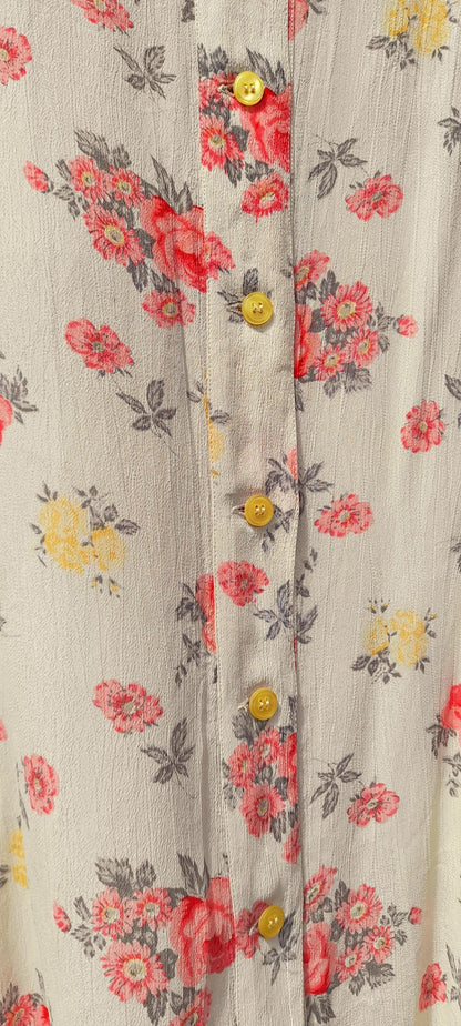 Vintage Retro 1960s SASPERILLA Pink Floral Mini Shirt Dress
