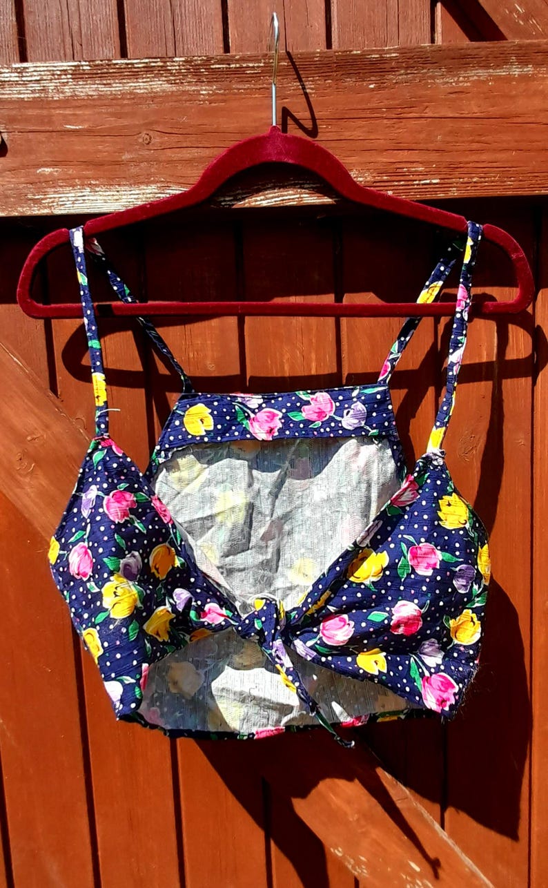 Handsewn Vintage Cotton Apron Style Tie Sun Tops