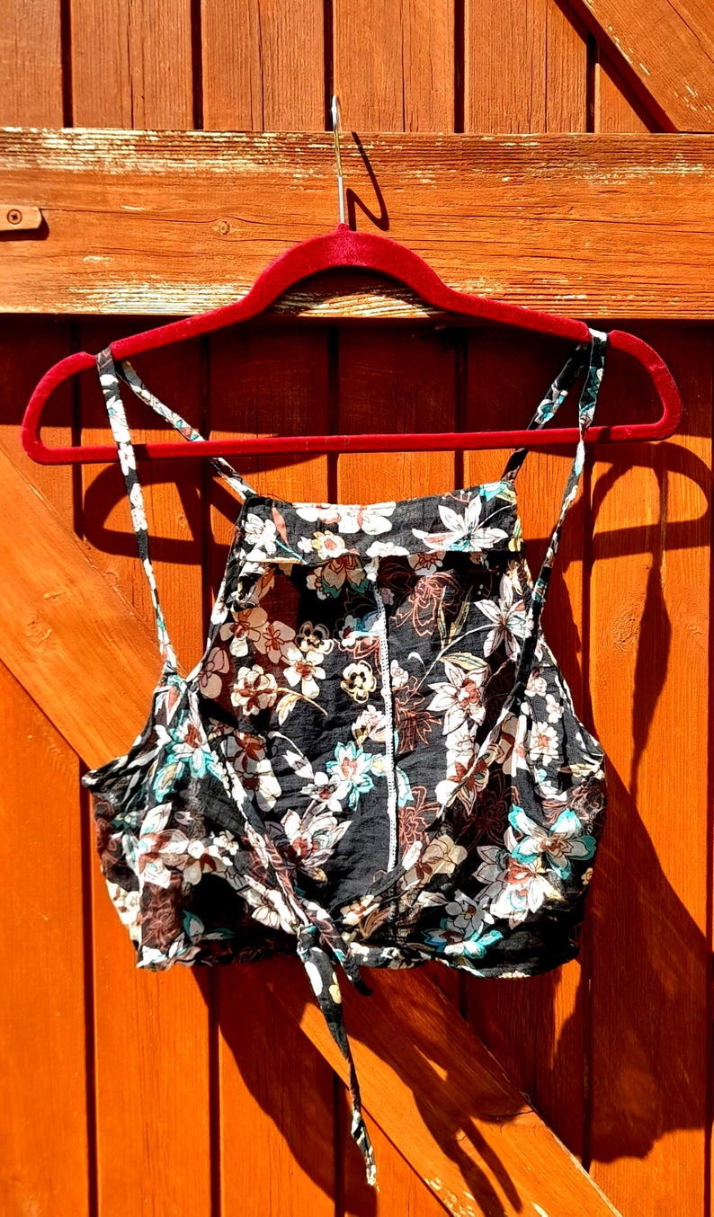 Handsewn Vintage Cotton Apron Style Tie Sun Tops