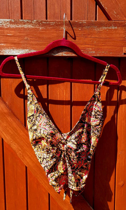 Handsewn Vintage Cotton Apron Style Tie Sun Tops