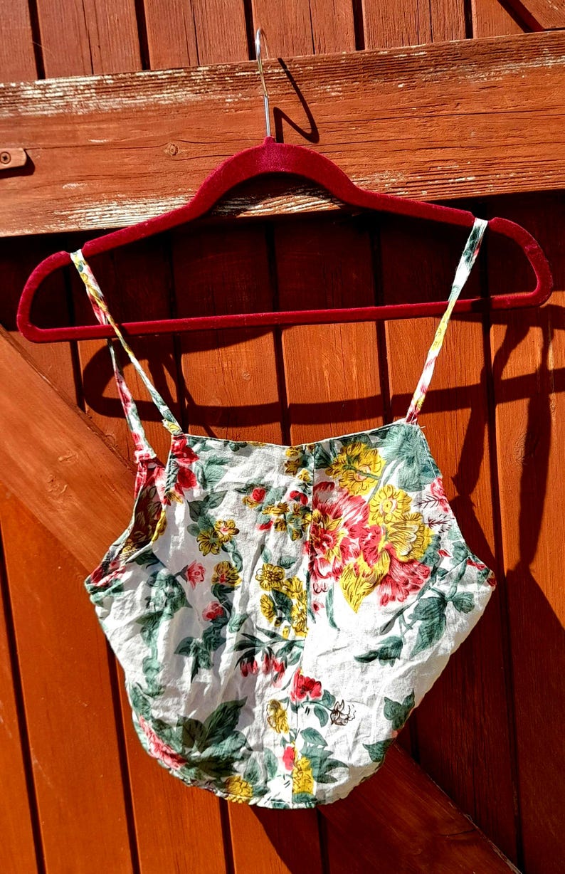 Handsewn Vintage Cotton Apron Style Tie Sun Tops
