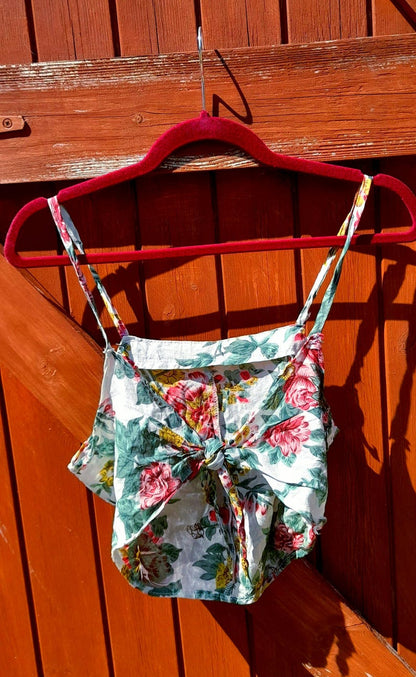 Handsewn Vintage Cotton Apron Style Tie Sun Tops