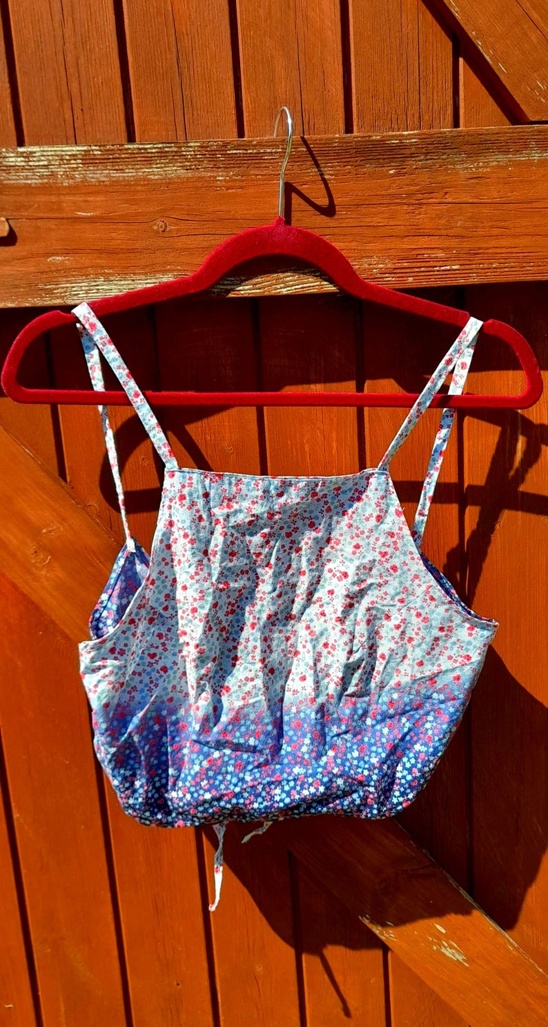 Handsewn Vintage Cotton Apron Style Tie Sun Tops