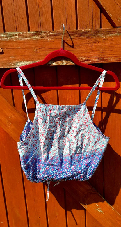 Handsewn Vintage Cotton Apron Style Tie Sun Tops