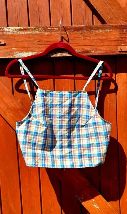 Handsewn Vintage Cotton Apron Style Tie Sun Tops
