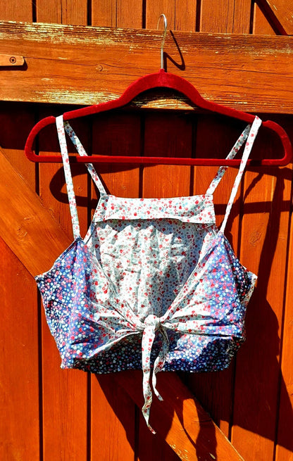 Handsewn Vintage Cotton Apron Style Tie Sun Tops