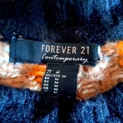 Black Orange Blue Vintage Fairisle Chunky Knitted Sweater